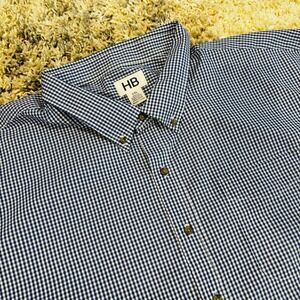 NWOT Men's HB 5XL Blue Gingham Short‎ Sleeve Shirt